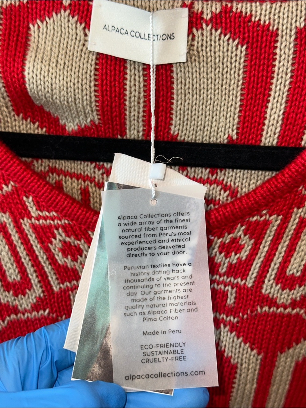 Aplaca collections - Red Patterned Fringe Sweater Poncho - Unknown Brand - Picture 7 of 11